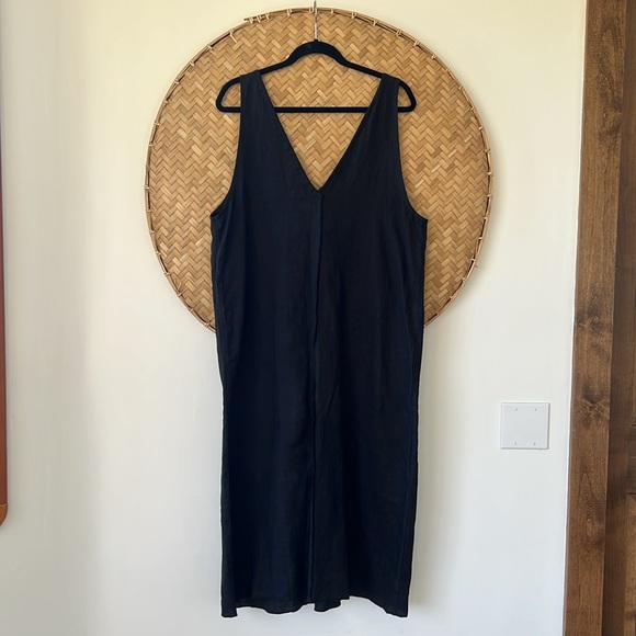 WOMEN’S DEIJI STUDIOS THE BLACK TIE SLIP DRESS 100% FRENCH LINEN WORN ONCE - Picture 7 of 15